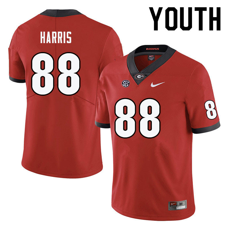 Youth #88 Jackson Harris Georgia Bulldogs College Football Jerseys-Red - Click Image to Close